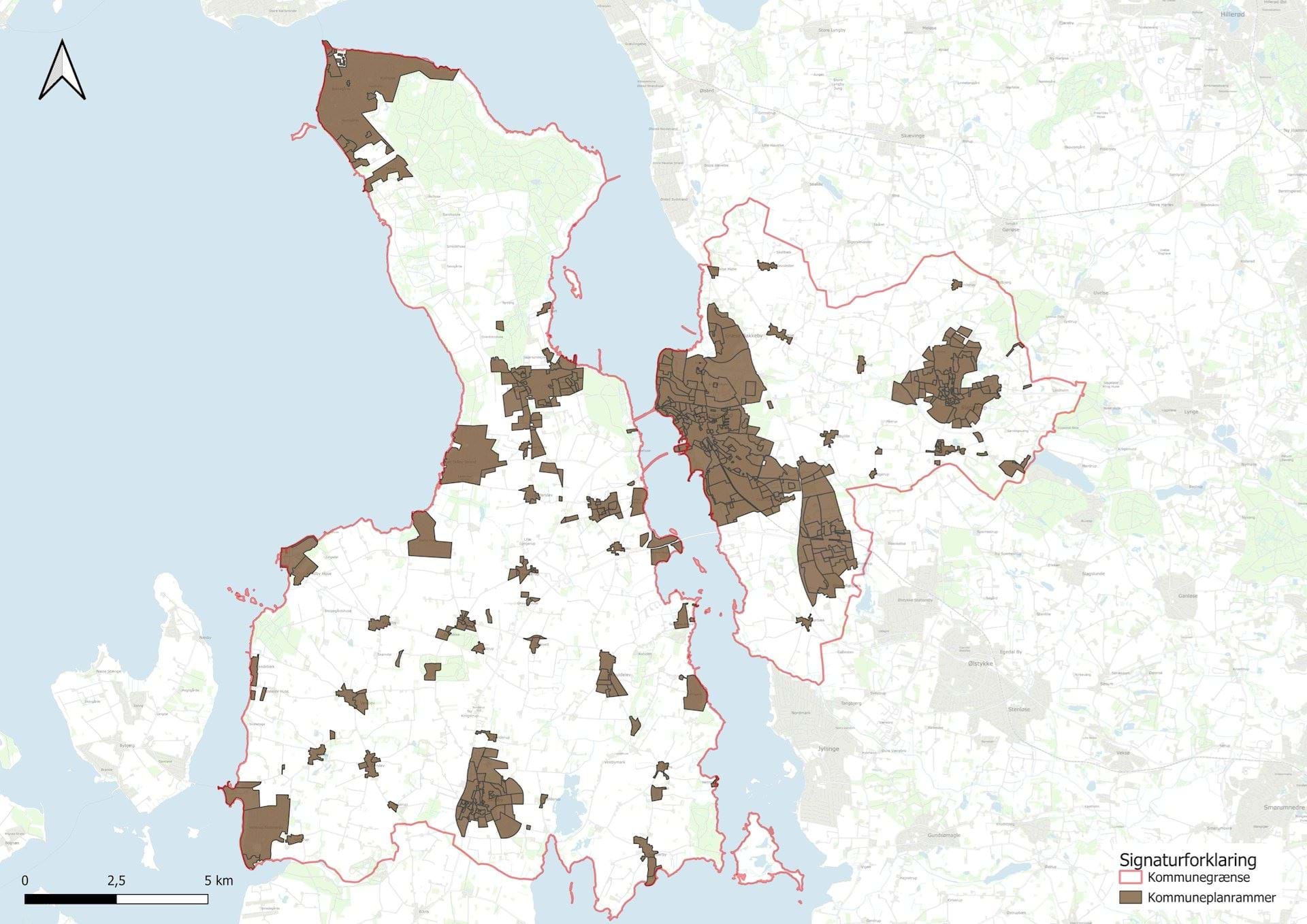 Oversigtskort kommuneplanrammer