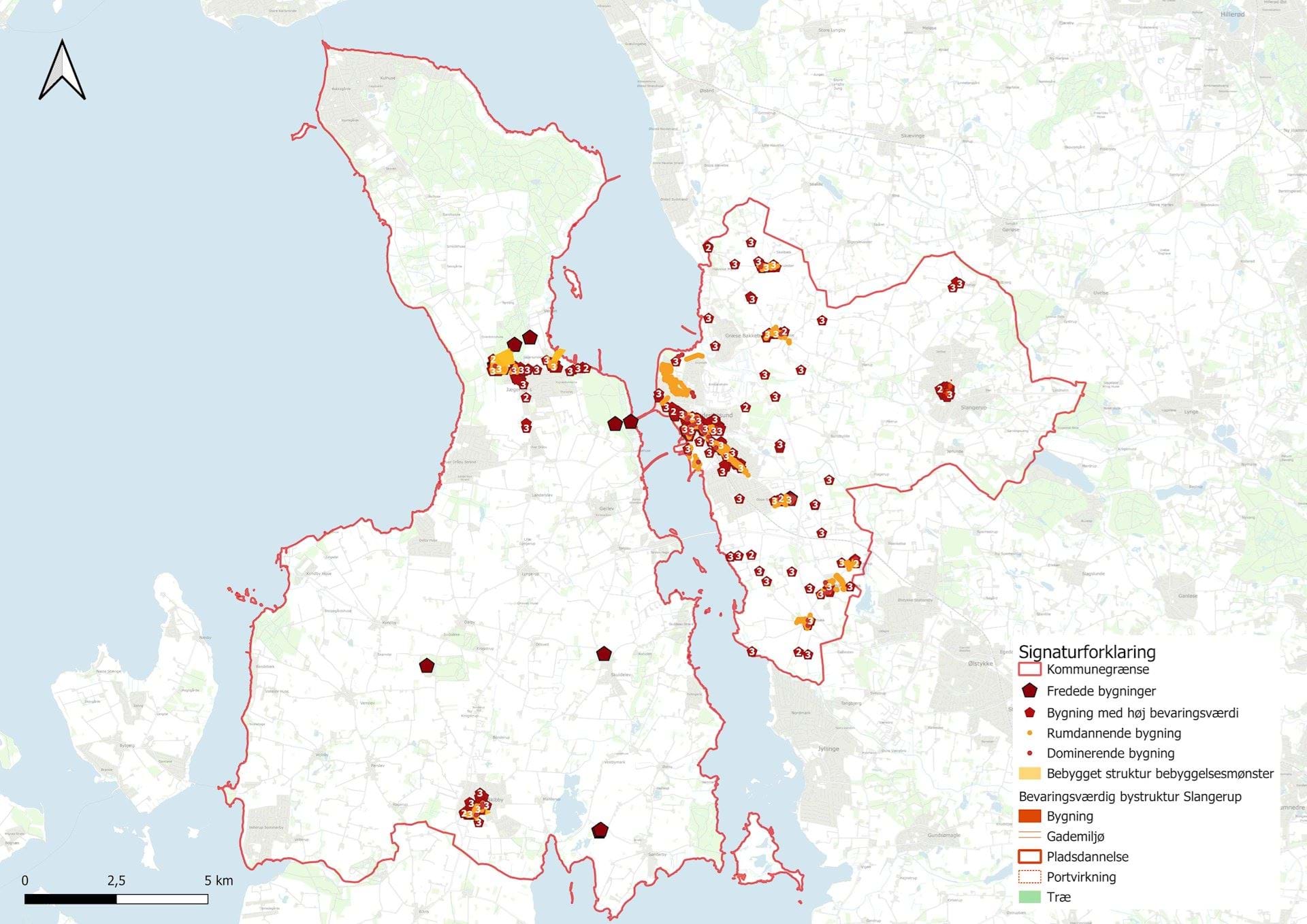 Oversigtskort for kulturarv i byerne