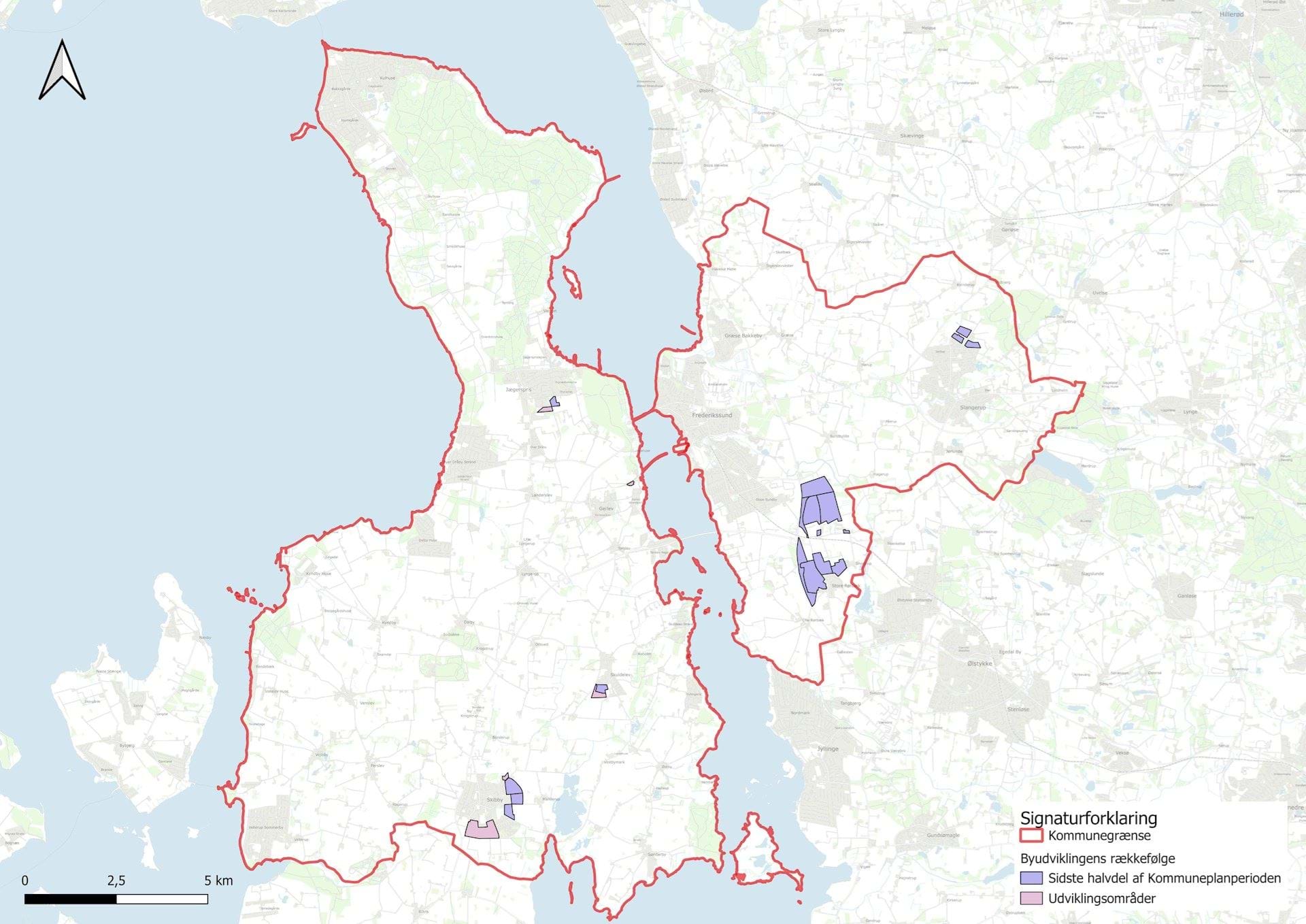 Oversigtskort for byudviklingens rækkefølge