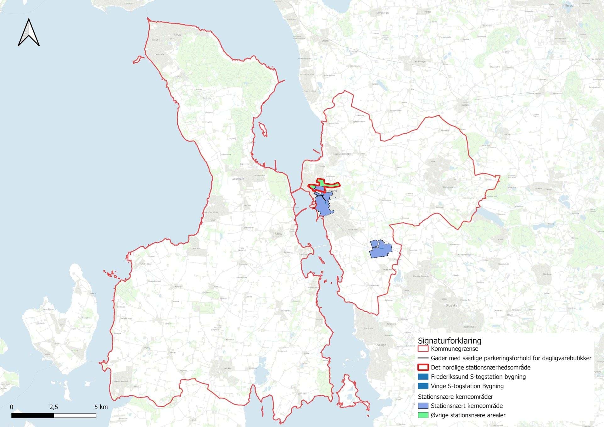 Oversigtskort for stationsnærhed og parkering