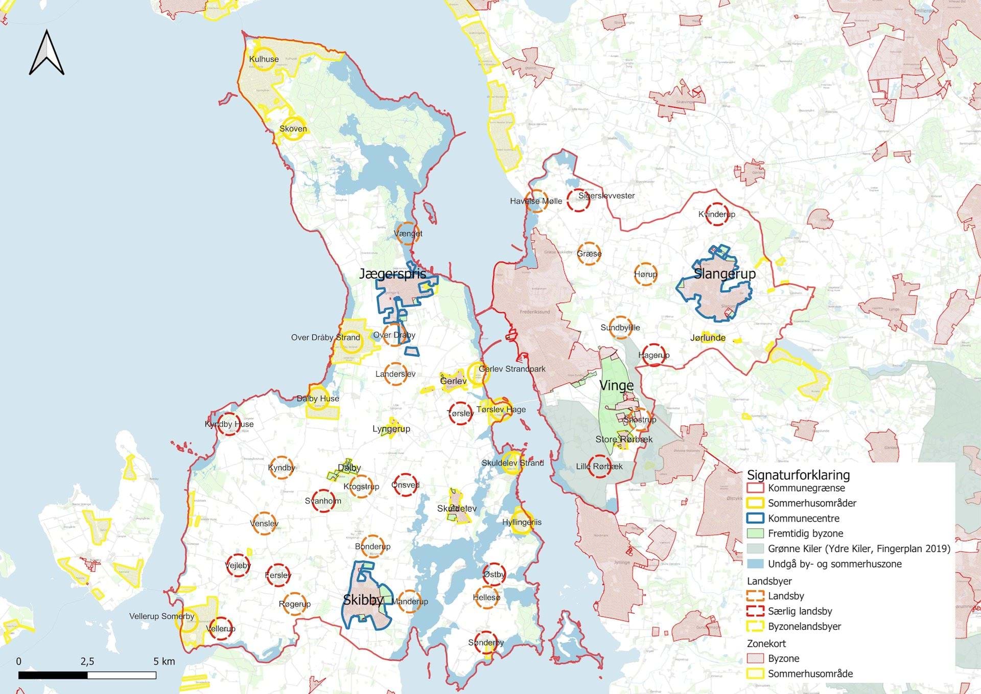 Oversigtskort for zoneforhold og bymønster